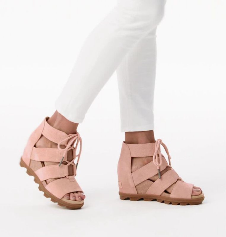 Womens Sandals Pink - Sorel Joanie™ II Lace Wedge - 624891-JGA